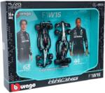 Bburago Set de mașinuțe metalice Bburago - Mercedes GP W15, F1, 1: 43, 2 bucăți (18-38115-PACK2)