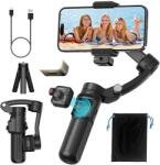  Stabilizátor telefonhoz és GoPro kamerához, levehető távirányítóval, automatikus AI követés, Gimbal Pro fotó- és videóstabilizáláshoz, 3 tengelyes stabilizálás IOS és Android kompatibilis alk