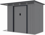 Wertcraft Prémium fém kerti fészer / fészer, MESTERINO Chester-A, Szürke/Bézs, méretek 257x142x184 cm, tolóajtókkal és fém talppal
