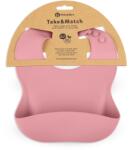 Petite&Mars Petite&Mars, Take&Match, baveta din silicon, Dusty Rose, 6 luni+ Bavata