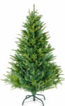  Mesterséges fenyő 150 cm, PE/PVC, zöld, sűrű ágak, valósághű, tartóval együtt