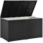 Juskys Polyrattan kerti tároló box 950 L fekete erősített fedél (200201)