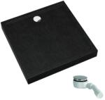 Schedpol Competia New Black Stone négyzet alakú zuhanytálca 90x90 cm fekete 3.4831/C/ST (34831CST)