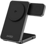 Dviced 3-in-1 Foldable Qi2 magnetic wireless charger stand w cable, wall charger - Black (DV230010)