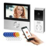 ORNO OR-VID-MS-1078 TALOS családi videós kaputelefon szett, 4 vezetékes, 7"-os LCD érintőképernyővel, intercom funkcióval, Full HD kamerával, Wi-Fi-vel, 125 kHz-es RFID olvasóval, Tuya alkalmazáson kereszt