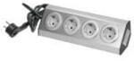 Virone FS-2(GS) USB töltővel ellátott konnektorkészlet bútorokhoz és konyhába, schuko, tépőzáras rögzítőcsíkokkal és 1, 5 m hosszú kábellel -3x2P+Z (schuko), 2xUSB 5V 2, 4A, INOX, 16A (FS-2(GS))