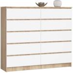  Comodă K140 10sz Clp Pk Stejar Sonoma / Alb Comoda