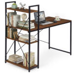 ModernHOME Birou de calculator școlar 120x60 cm cu raft și 3 polițe nuc închis loft ModernHome