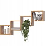 EstiloHome Falra akasztható polc az irodai nappaliba 110 Premium Alder (CUBO 100 Alder - Półki Wiszące na Poddasze)
