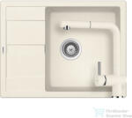 SCHOCK RONDA D-100L konyhai mosogatótálca CRISTALITE® Vanilla 650 x 500 mm, gránit kompozit, Schock Epos konyhai csapteleppel, világos bézs SETRD100LEEXVANI (SETRD100LEEXVANI)