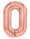 PartyPal Fólia lufi szám 0 rose gold 70cm rózsaszín Születésnap Héliumos