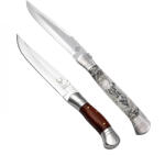 Depox Set 2 cutite pliabile outdoor cu aspect lemn, DEPOX®, 37 cm /28, 5 cm, maro (1451)