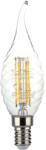V-TAC Átlátszó LED izzó filament COG E14 C35 4W 3000K gyertyaláng - 214308 (214308)