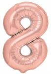 M-import PartyPal Fólia lufi szám 8 rose gold 70cm születésnap rozé arany
