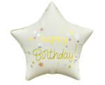  Happy Birthday Matt White csillag fólia lufi 44 cm (MLG411659)