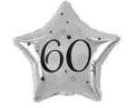 Boldog Születésnapot Happy Birthday Silver, Ezüst csillag 60 fólia lufi 44 cm (MLG170887)