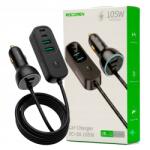 Rocoren autós töltő 105W Usb-c Usb-a 6 port 1, 5m kábel autóhoz (RCCC3P3A-ZX01)