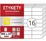 Dalpo 105x37 mm öntapadó címkék fehér A4 osztott 16 -100 lap 1600 etikett (EYA-1A-A10ML)