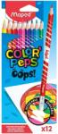 Maped Creioane colorate Maped Color’Peps Oops cu guma, 12 culori