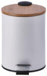 AdTrend Cos gunoi cu clapeta fier alb, bambus 17 x 24, 5 cm, 3 L (103354A) Cos de gunoi