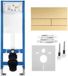 Rea Set Cadru incastrat Slim 024N pentru WC cu clapeta T auriu periat (KPL-E1055)