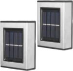 Flippy Aplica solara LED pentru Gradina, Flippy, Set 2 Bucati, ABS/Policarbonat, rezistenta la apa IP65, pentru trepte, borduri, terasa, 1.2V, 600mah, 10 x 7.5 x 3 cm, Lumina Alb Calda, Negru (124701)