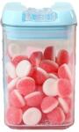 Flippy Cutie de Depozitare Alimente, Flippy, 0.8L, Capac Albastru, din PP+PET, Inchidere Ermetica, 10 x 10 x 15.5 cm, Transparent (134632)