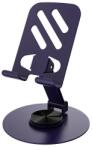 Flippy Suport rotativ pentru telefon, Flippy, Complet Metalic, Pliabil, Design Modern pentru Desktop, Multifunctional, Compatibil cu Tableta, 10.5 x 9 x 9 cm, 80 g, Mov inchis (161545)