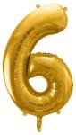 Party Deco Фолиев Балон Цифра, Злато - 86см - 6 (fb1m-6-019)