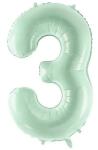 Party Deco Фолиев Балон Цифра, Светло Зелено - 72 см - 3 (fb230g-3-012)