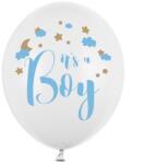 Party Deco Латексови Балони, Бели н Надпис ''It's a Boy'', 30см - (1 пакет / 6 бр. ) (SB14P-232-008-6)
