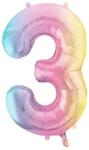 Party Deco Фолиев Балон Цифри Пастелна Дъга 86 см - 3 (fb1m-3-000p)