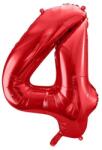 Party Deco Фолиев Балон Цифра в Червено - 86 см - 4 (fb1m-4-007)