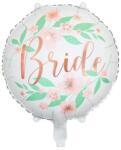 Party Deco Фолиев Балон ''Bride'', Бял на Цветя, 45см (FB140)