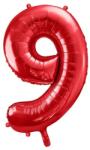 Party Deco Фолиев Балон Цифра в Червено - 86 см - 9 (fb1m-9-007)
