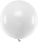 Party Deco Голям Латексов Балон, Пастел, Бял, 60см (olbom-008)