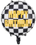 Party Deco Фолиев Балон в Черно и Бяло с Надпис "Happy Birthday (FB220)