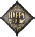 Party Deco Фолиев Балон Happy Birthday Черен и Златен (FB364)