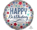 Anagram Фолиев балон "Birthday" сатен със звезди (3906501)