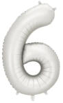 Party Deco Матиран Фолиев Балон Цифри Сребро 86 см - 6 (fb1s-6-018)