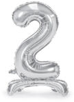 Party Deco Стоящ Фолиев Балон Цифра в Сребристо - 2 (fb102m-2-018)