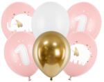 Party Deco Латексови Балони - Една Годинка, Розово 30см - (1 пакет / 6 бр. ) (sb14p-322-081j-6)
