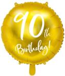 Party Deco Фолиев Балон с Надпис "90th Birthday", Златен (FB24M-90-019)