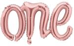 Party Deco Фолиев Надпис "One", Розово Злато, 66х37 (FB75S-019R)