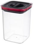 Flippy Cutie de Depozitare Alimente, Flippy, Cutie de tip Container, Recipient pentru Cereale in Bucatarie, 11.5 x 11.5 x 15 cm, volum 1200 ml, Transparenta cu Capac Negru (134623)
