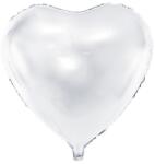 Party Deco Фолиев Балон Сърце, Бял, 60 см (fb23m-008)