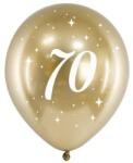 Party Deco Латексови Балони Хром, Злато с Бял Печат 70, 30см - (1 пакет / 6 бр. ) (chb14-1-70-019-6)
