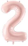 Party Deco Фолиев Балон Цифра, Светло Розово - 72 см - 2 (fb230p-2-081j)