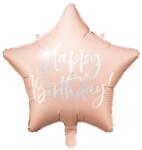 Party Deco Фолиев Балон "Happy Birthday", 40 см, Светло Розов (FB93-081PJ)