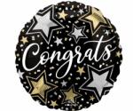 Anagram Черен фолиев балон „Congrats със златни и сребърни звезди (4697201)
